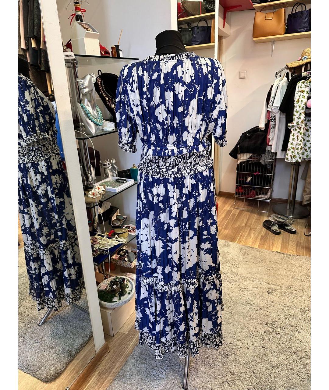 POLO RALPH LAUREN Синее полиэстеровое повседневное платье, фото 2