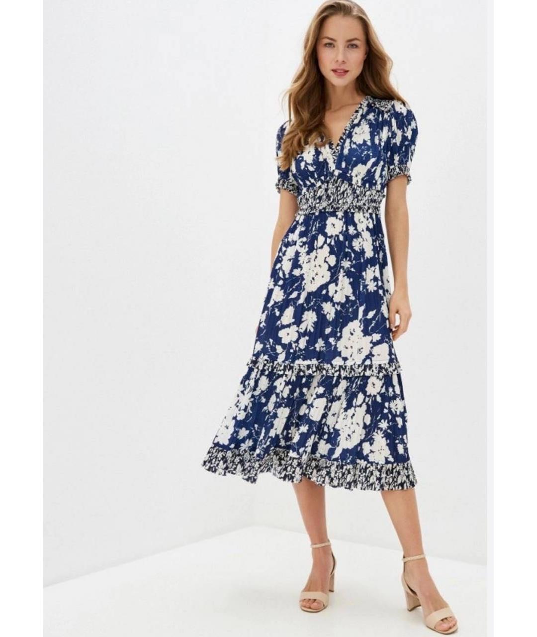 POLO RALPH LAUREN Синее полиэстеровое повседневное платье, фото 5