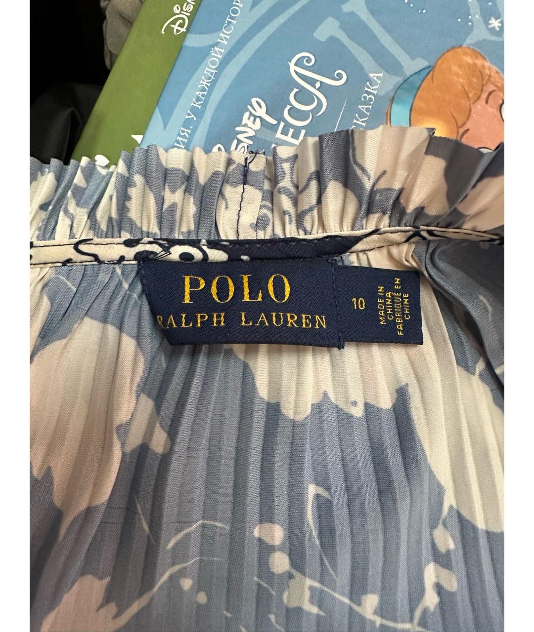 POLO RALPH LAUREN Синее полиэстеровое повседневное платье, фото 6