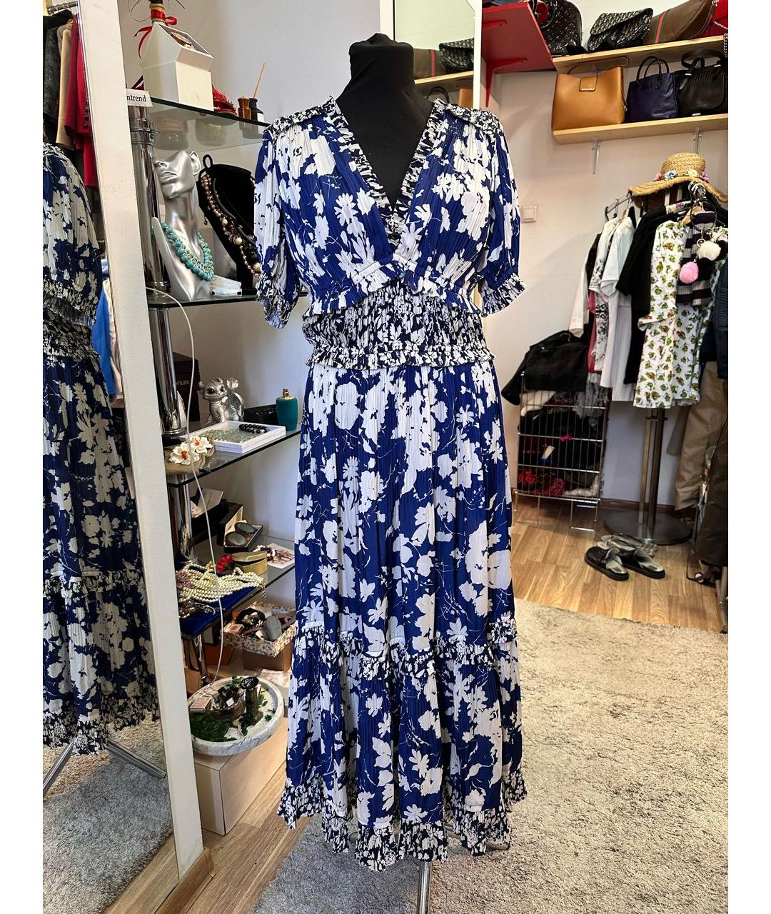 POLO RALPH LAUREN Синее полиэстеровое повседневное платье, фото 9