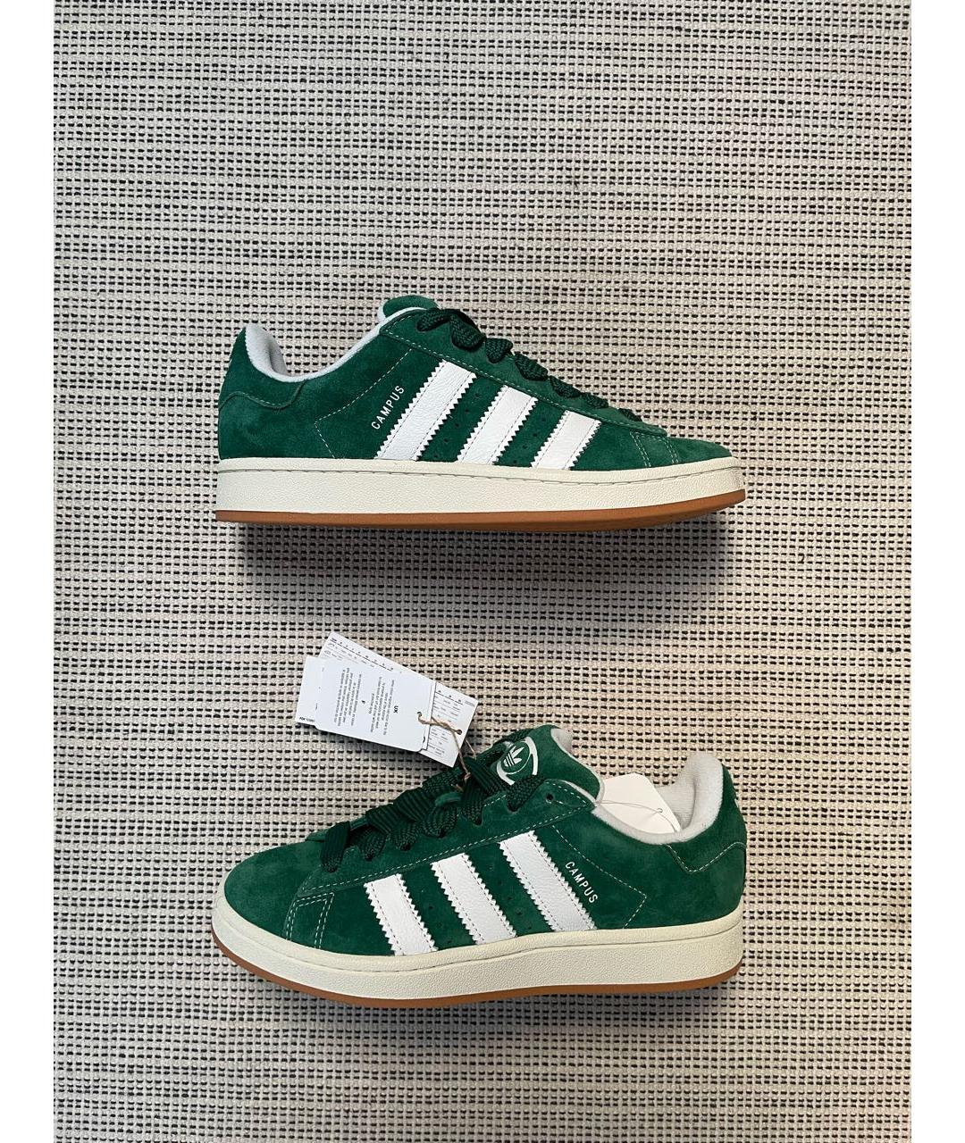 ADIDAS Зеленые кожаные кроссовки, фото 6