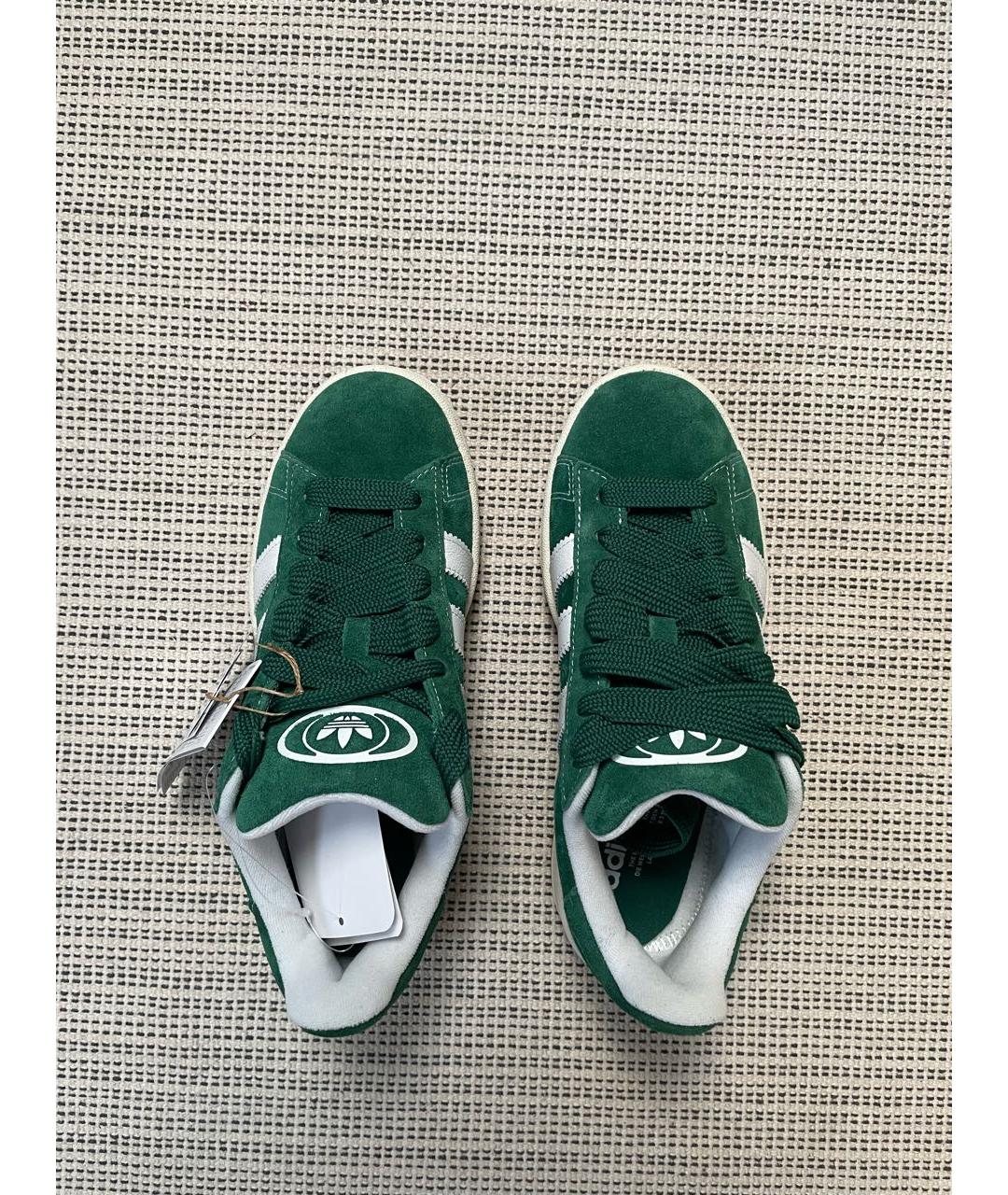 ADIDAS Зеленые кожаные кроссовки, фото 2