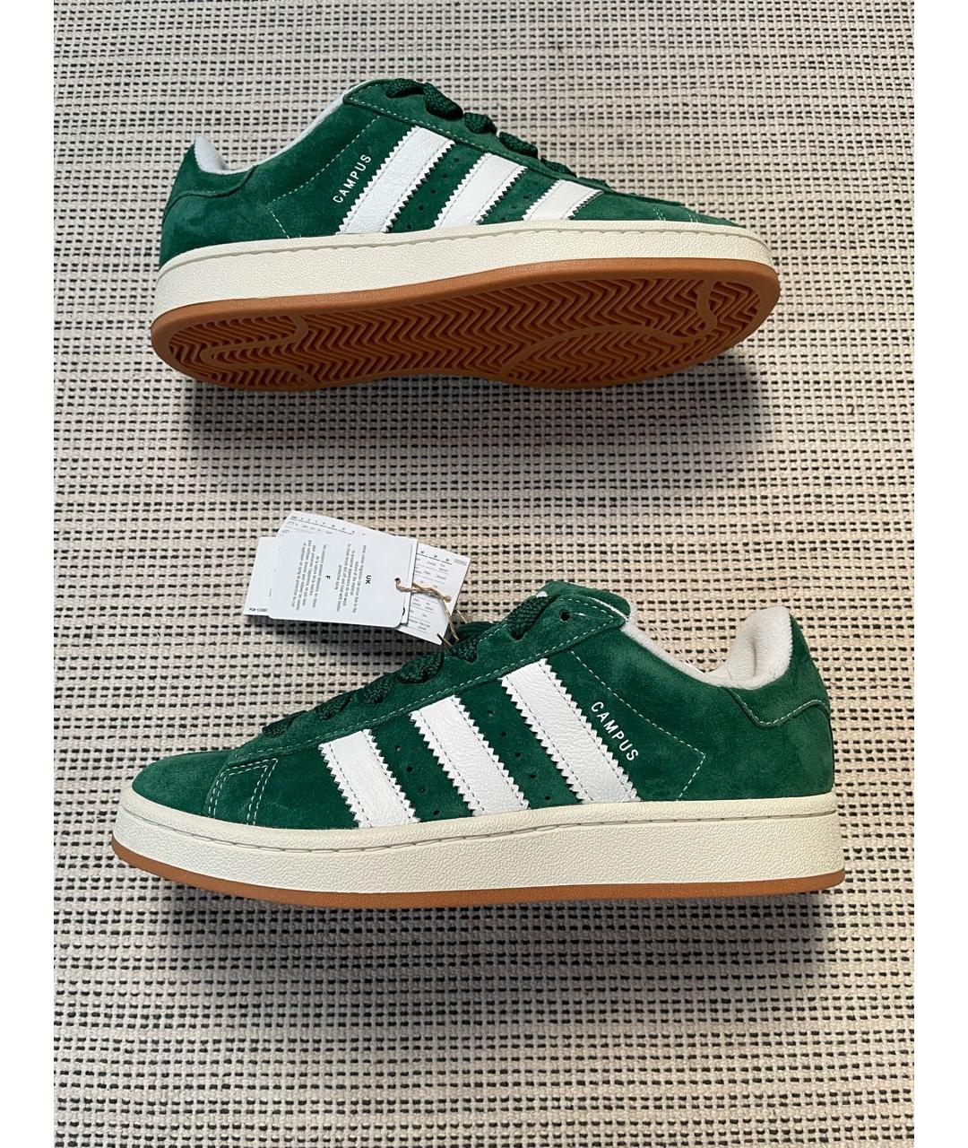 ADIDAS Зеленые кожаные кроссовки, фото 4