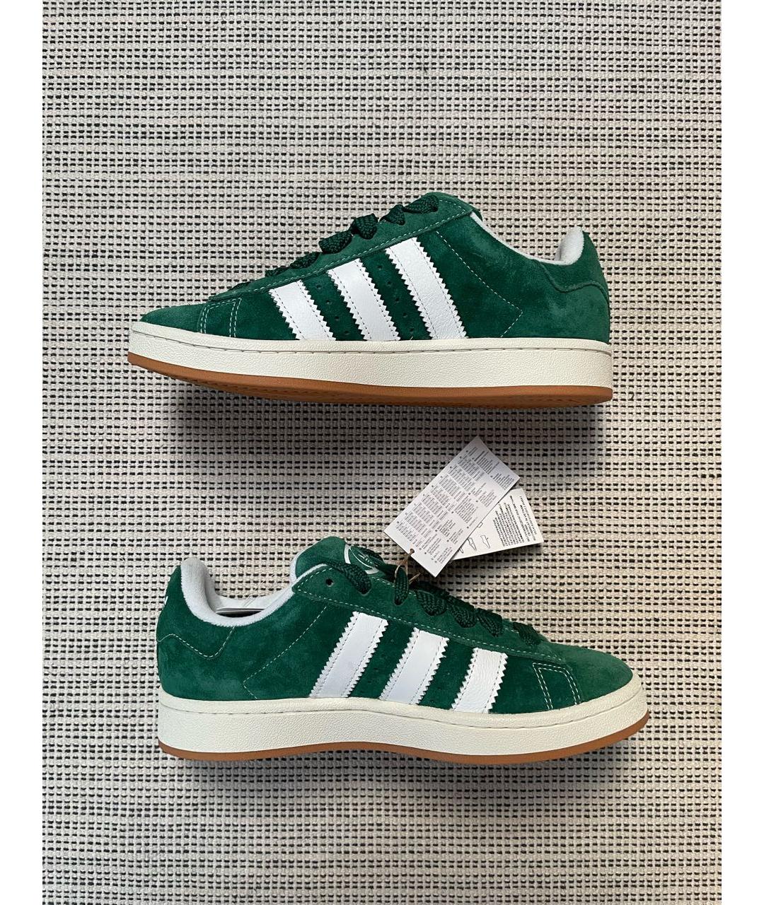 ADIDAS Зеленые кожаные кроссовки, фото 3