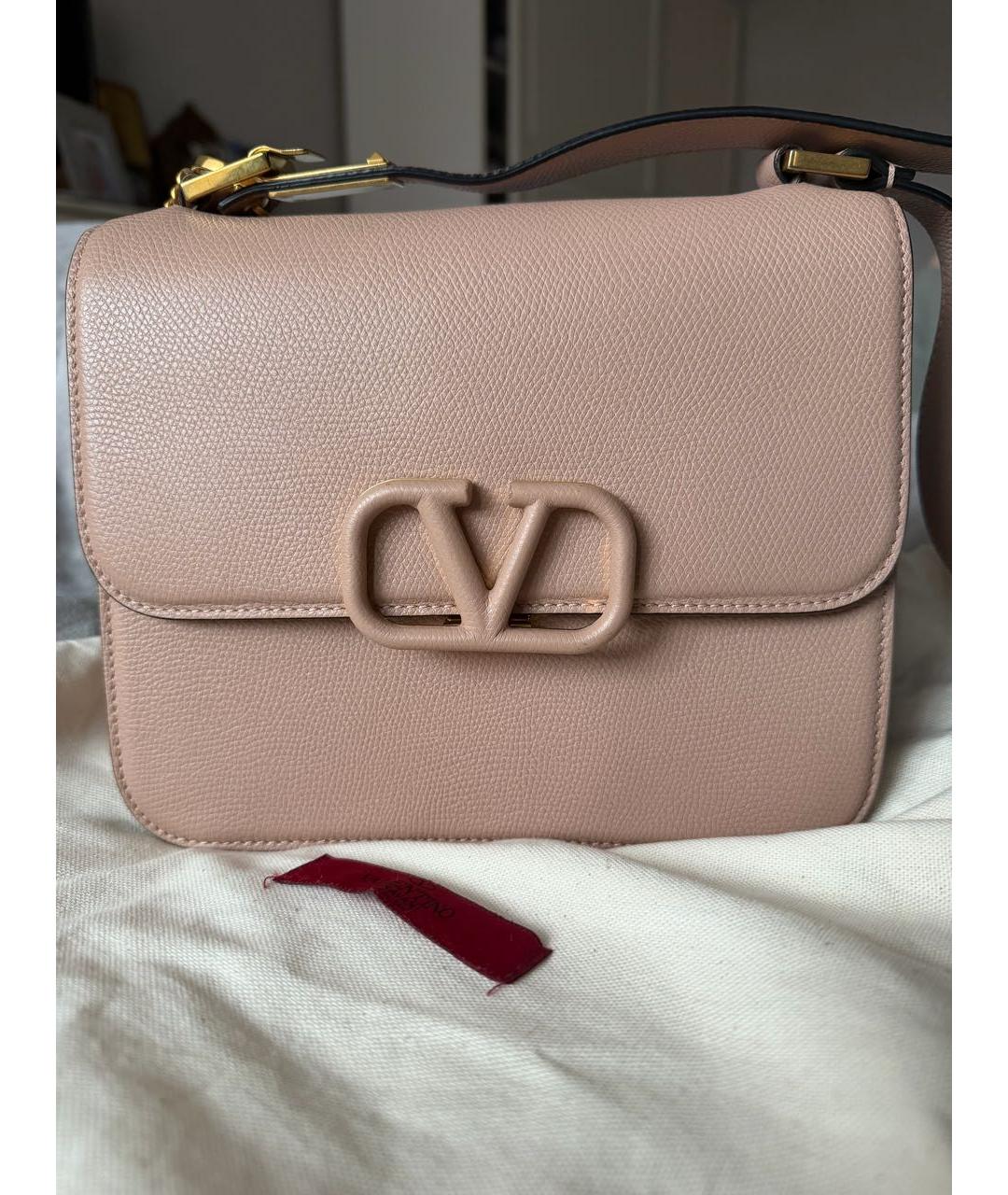 VALENTINO Бежевая кожаная сумка через плечо, фото 8