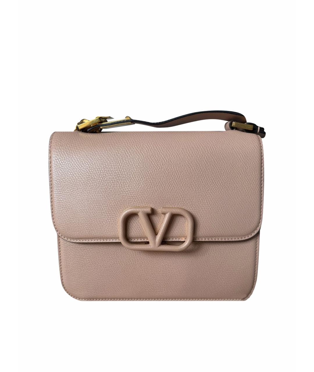 VALENTINO Бежевая кожаная сумка через плечо, фото 1