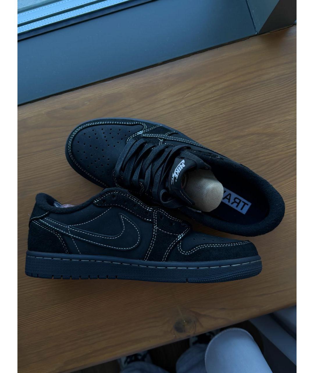 NIKE Черные текстильные низкие кроссовки / кеды, фото 7