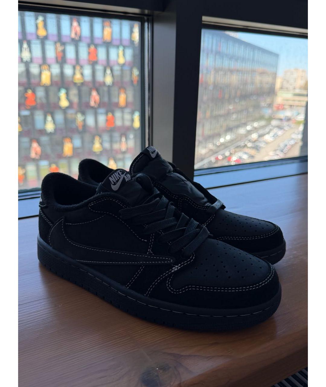 NIKE Черные текстильные низкие кроссовки / кеды, фото 2