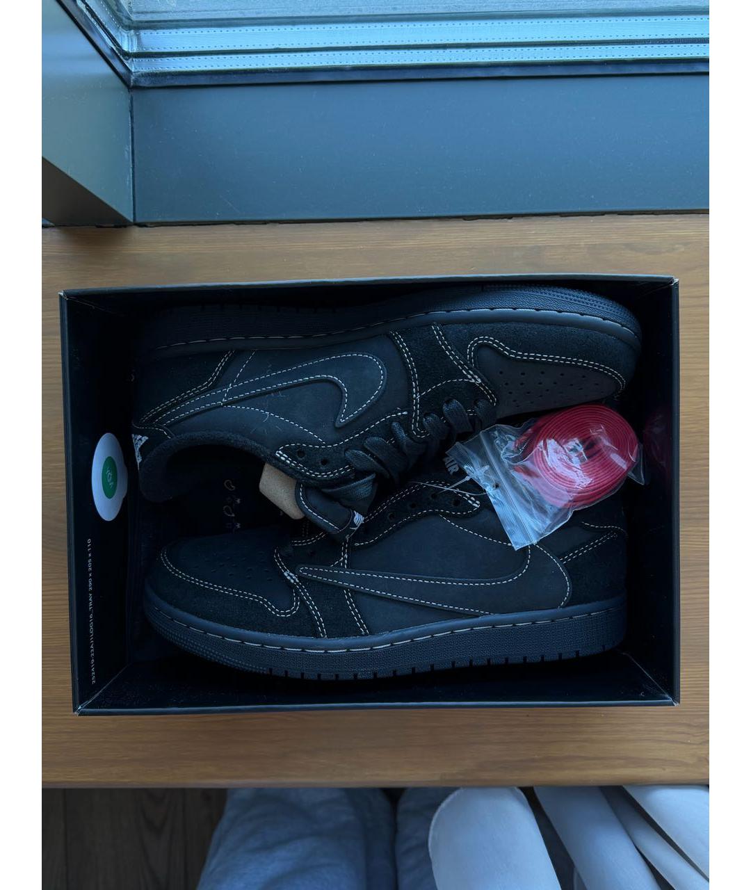 NIKE Черные текстильные низкие кроссовки / кеды, фото 4