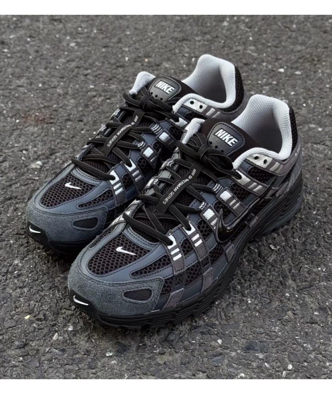 NIKE Черные текстильные низкие кроссовки / кеды, фото 5