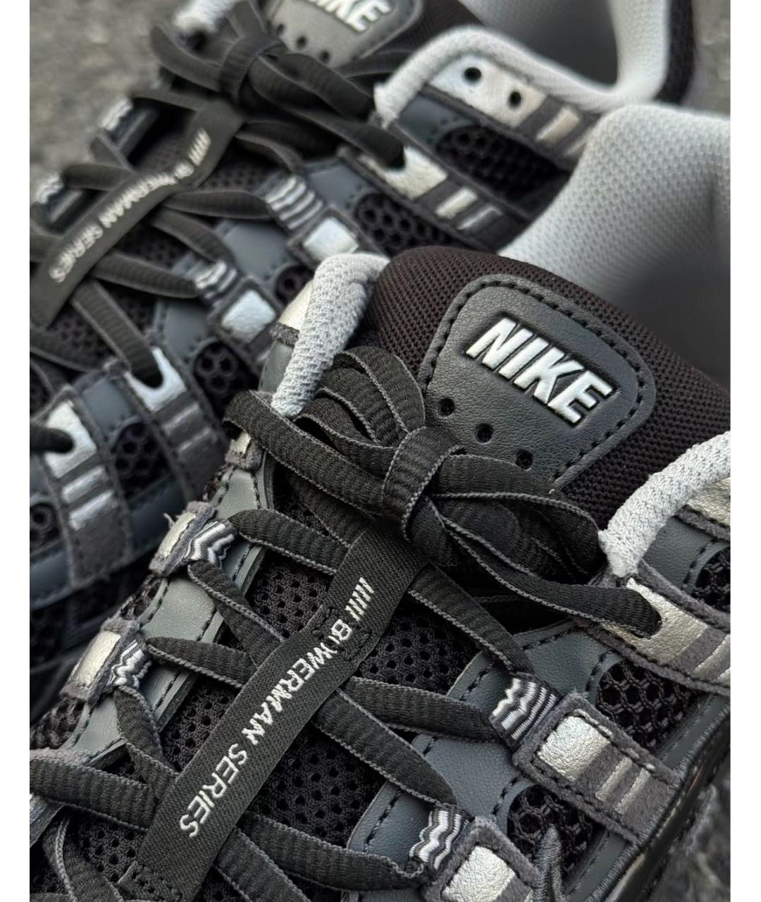 NIKE Черные текстильные низкие кроссовки / кеды, фото 6