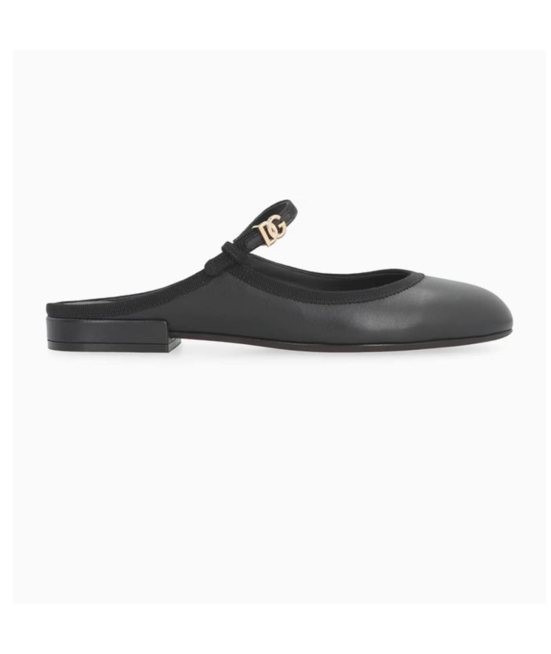 DOLCE&GABBANA Черные кожаные балетки, фото 4