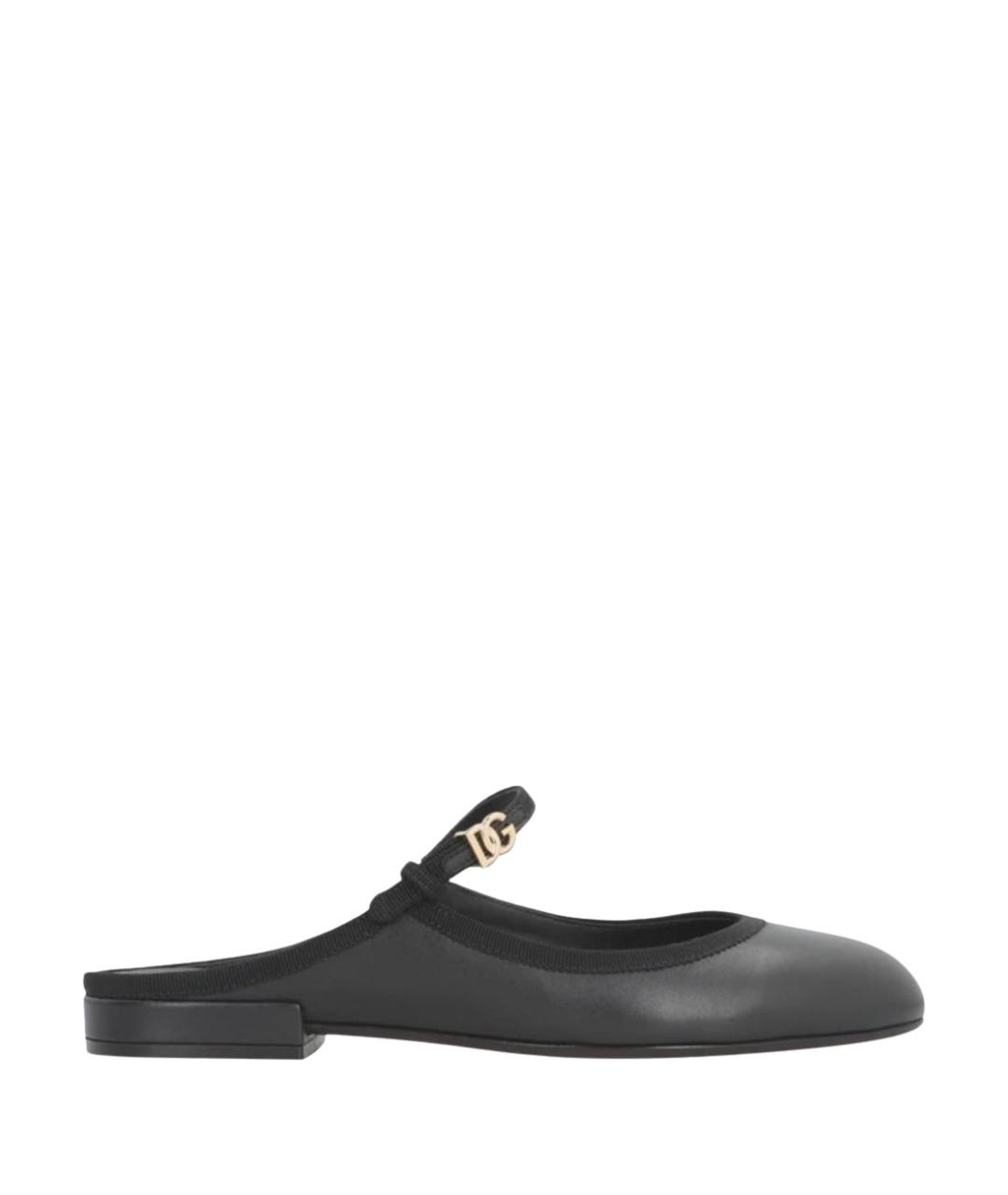 DOLCE&GABBANA Черные кожаные балетки, фото 1