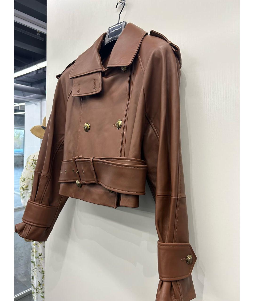 ZIMMERMANN Коричневая кожаная куртка, фото 8