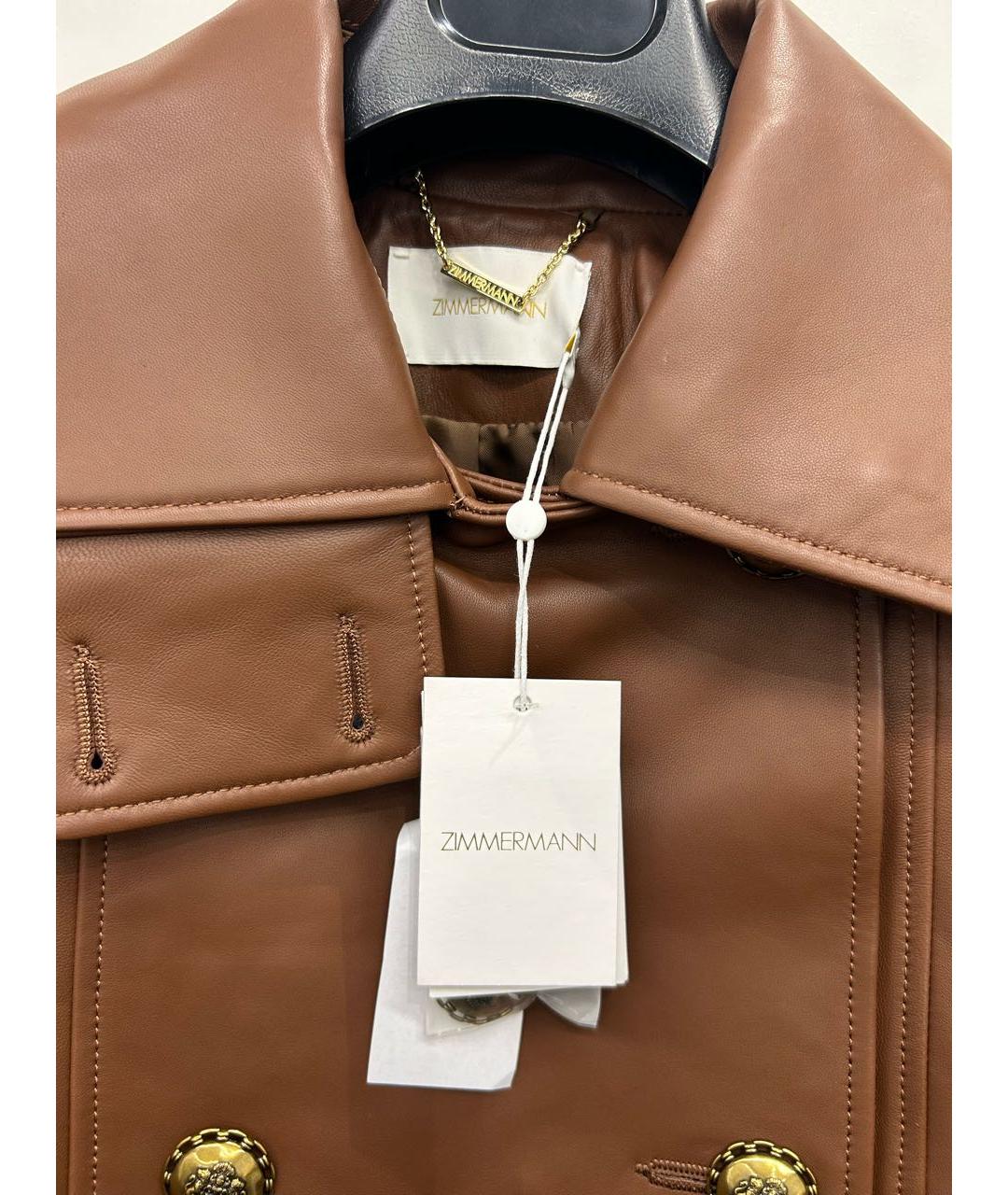 ZIMMERMANN Коричневая кожаная куртка, фото 5