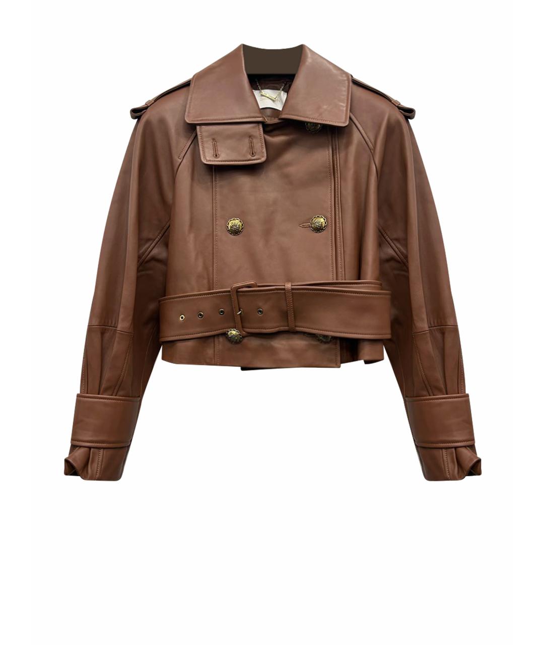 ZIMMERMANN Коричневая кожаная куртка, фото 1