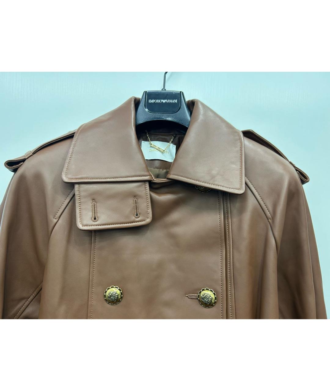 ZIMMERMANN Коричневая кожаная куртка, фото 4