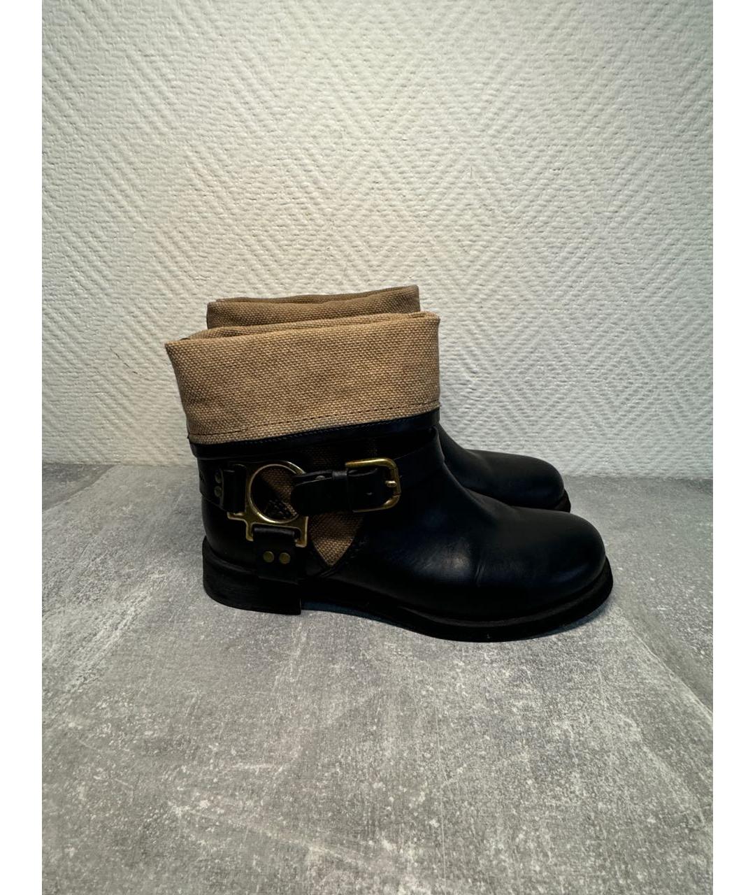 DOLCE&GABBANA Черные кожаные ботинки, фото 8
