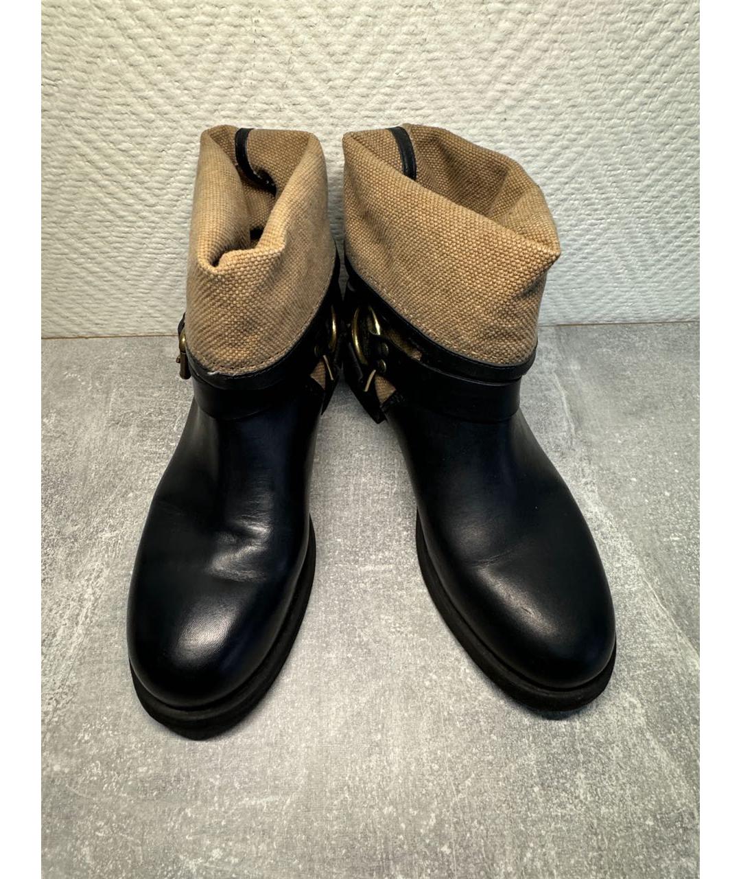 DOLCE&GABBANA Черные кожаные ботинки, фото 5