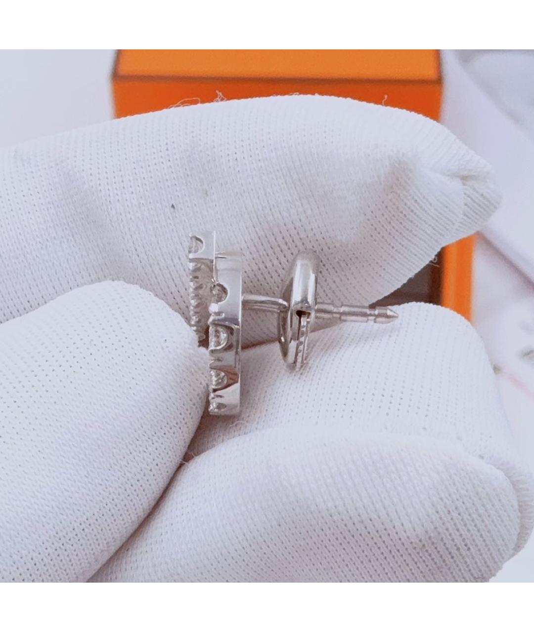 HERMES Белые серьги из белого золота, фото 5