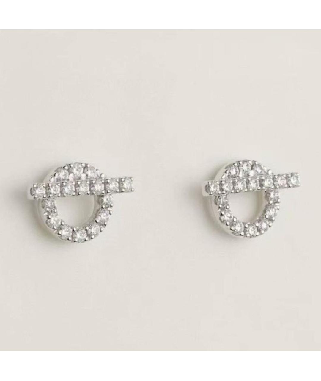 HERMES Белые серьги из белого золота, фото 6