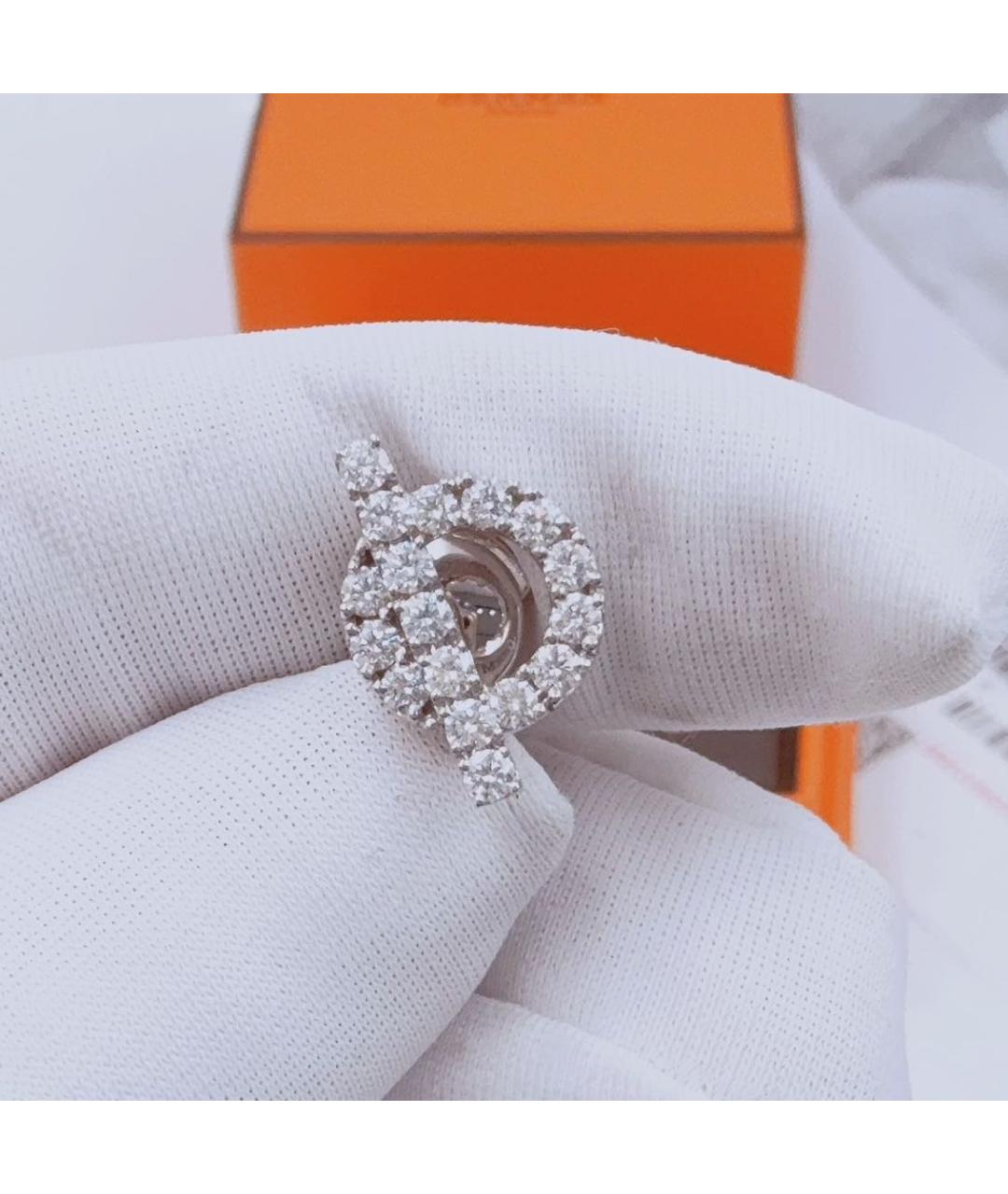 HERMES Белые серьги из белого золота, фото 4