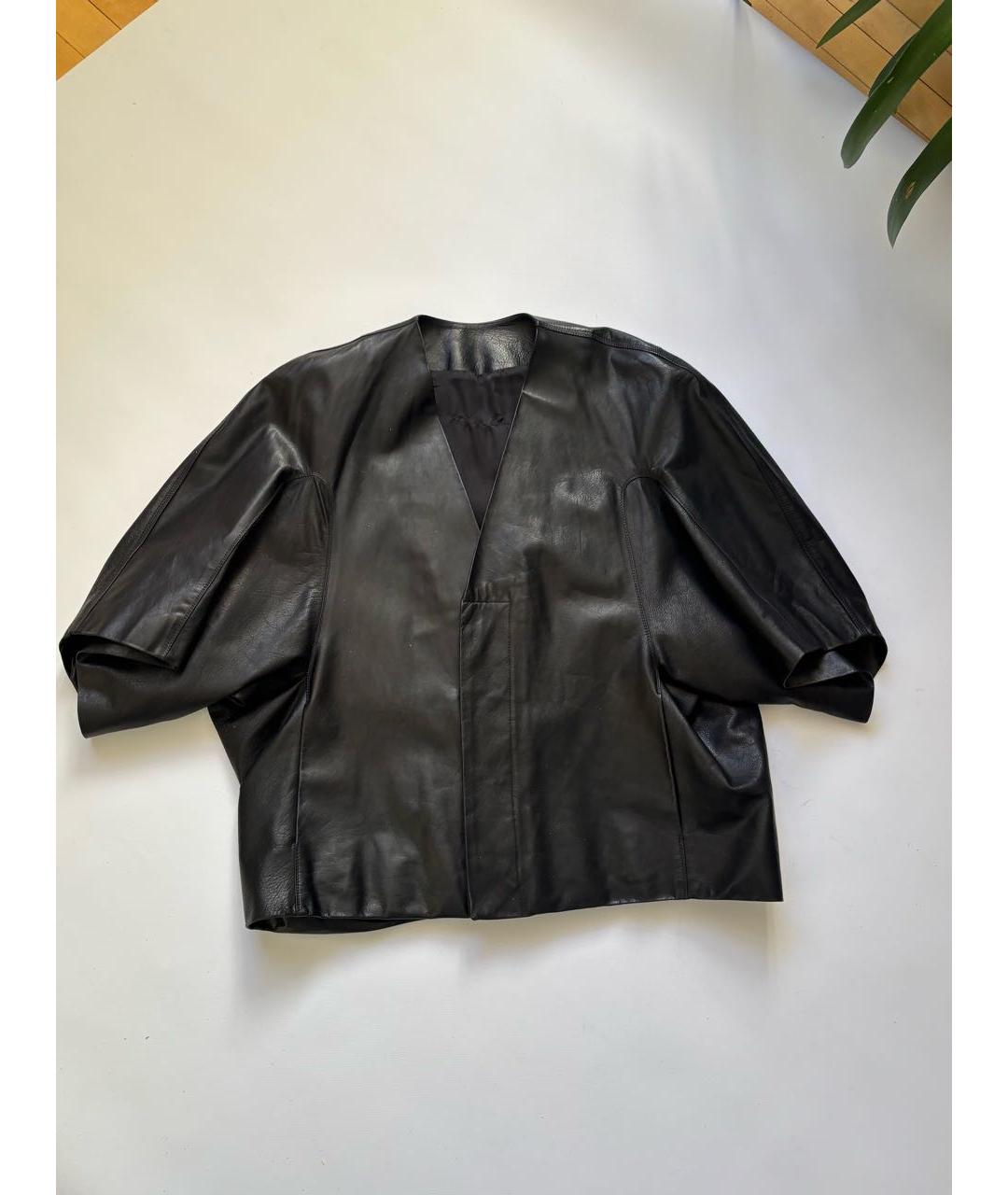 RICK OWENS Черная кожаная куртка, фото 9