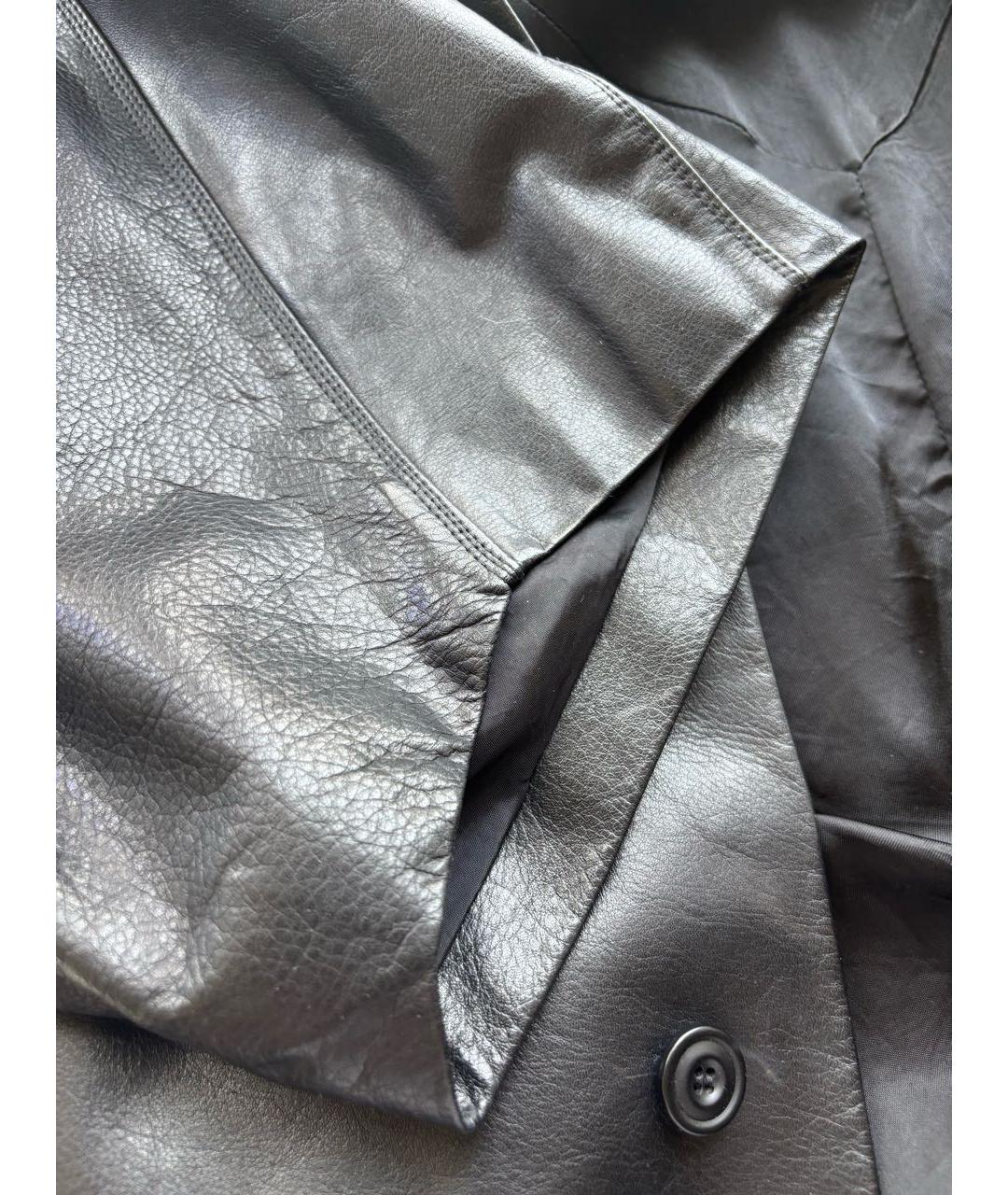 RICK OWENS Черная кожаная куртка, фото 7