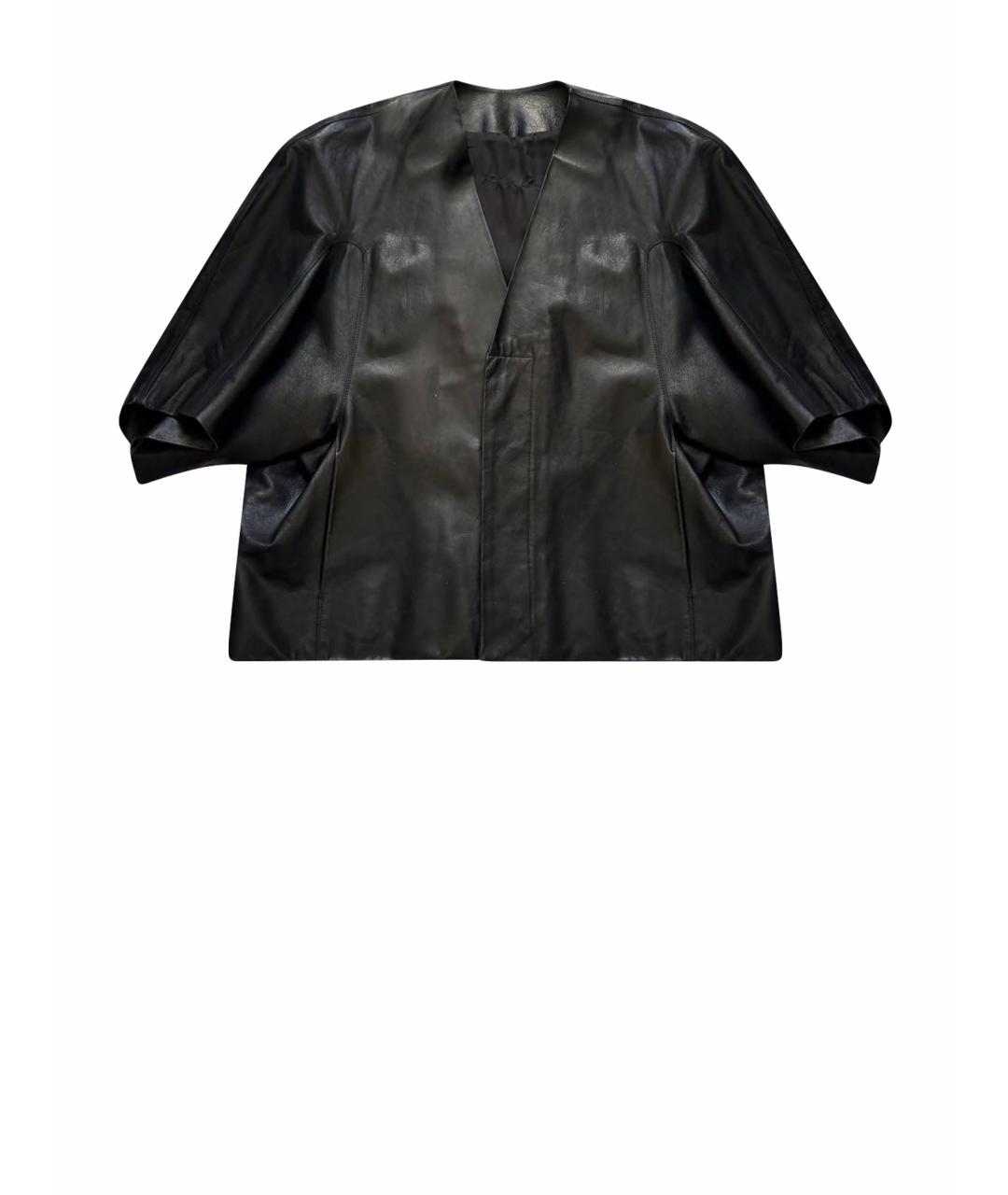 RICK OWENS Черная кожаная куртка, фото 1