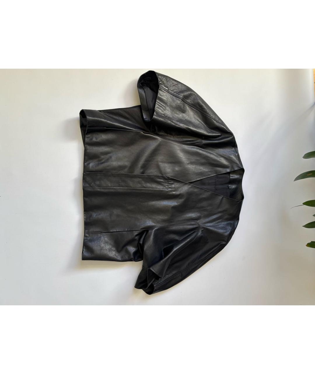 RICK OWENS Черная кожаная куртка, фото 2