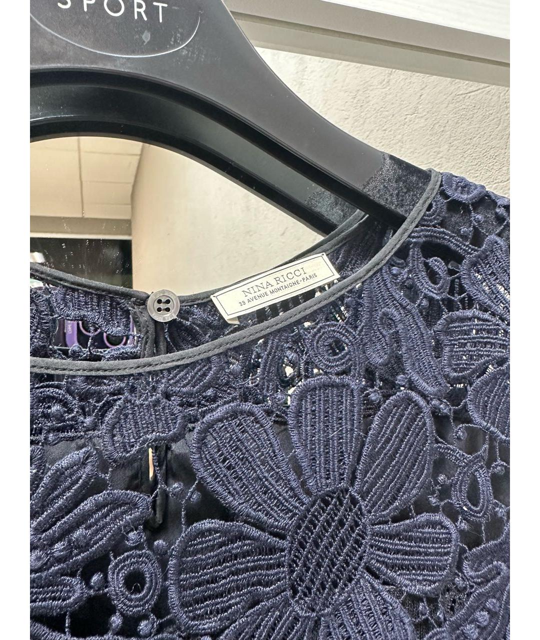 NINA RICCI Темно-синее хлопковое повседневное платье, фото 2