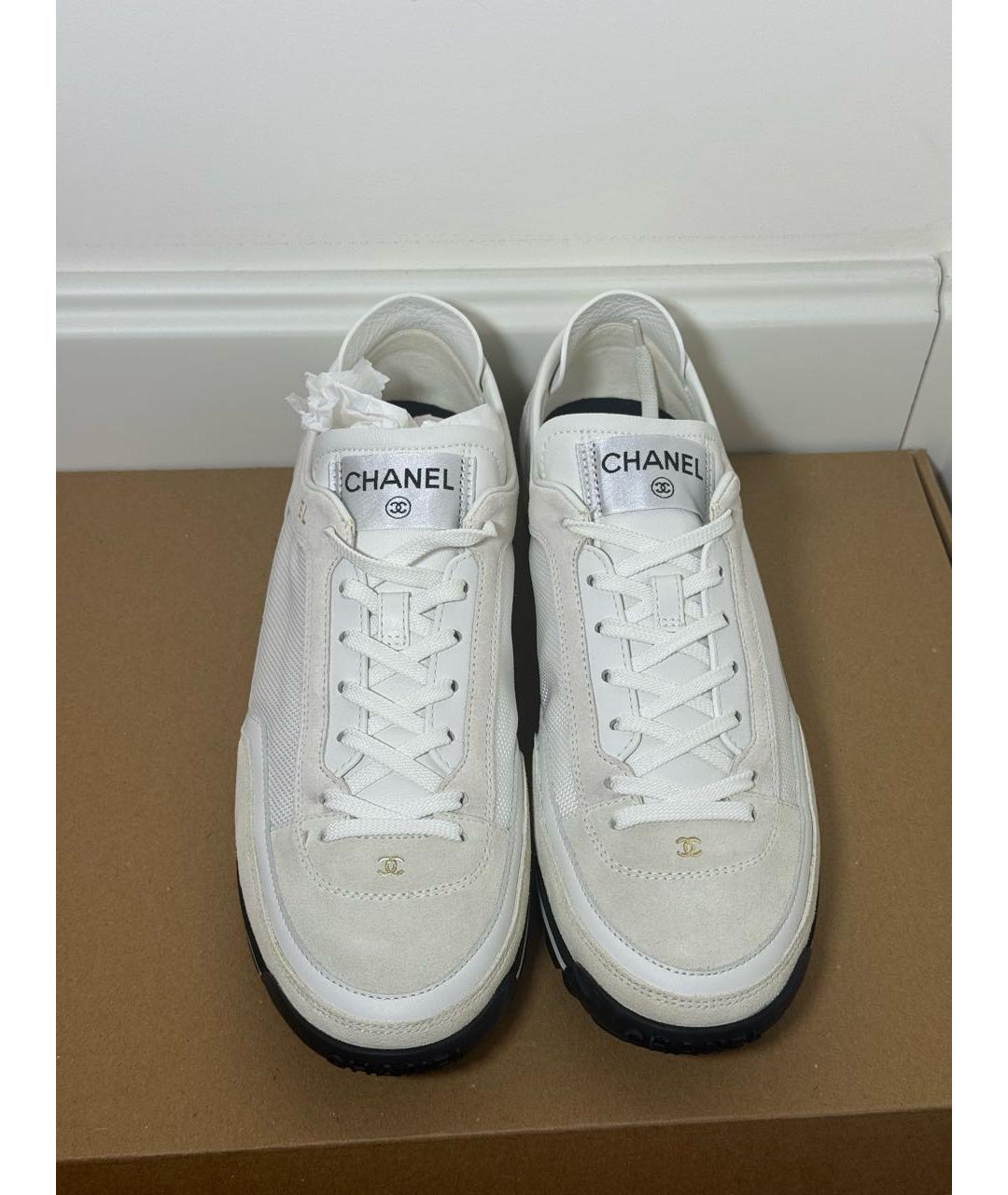 CHANEL Белые кожаные кеды, фото 6
