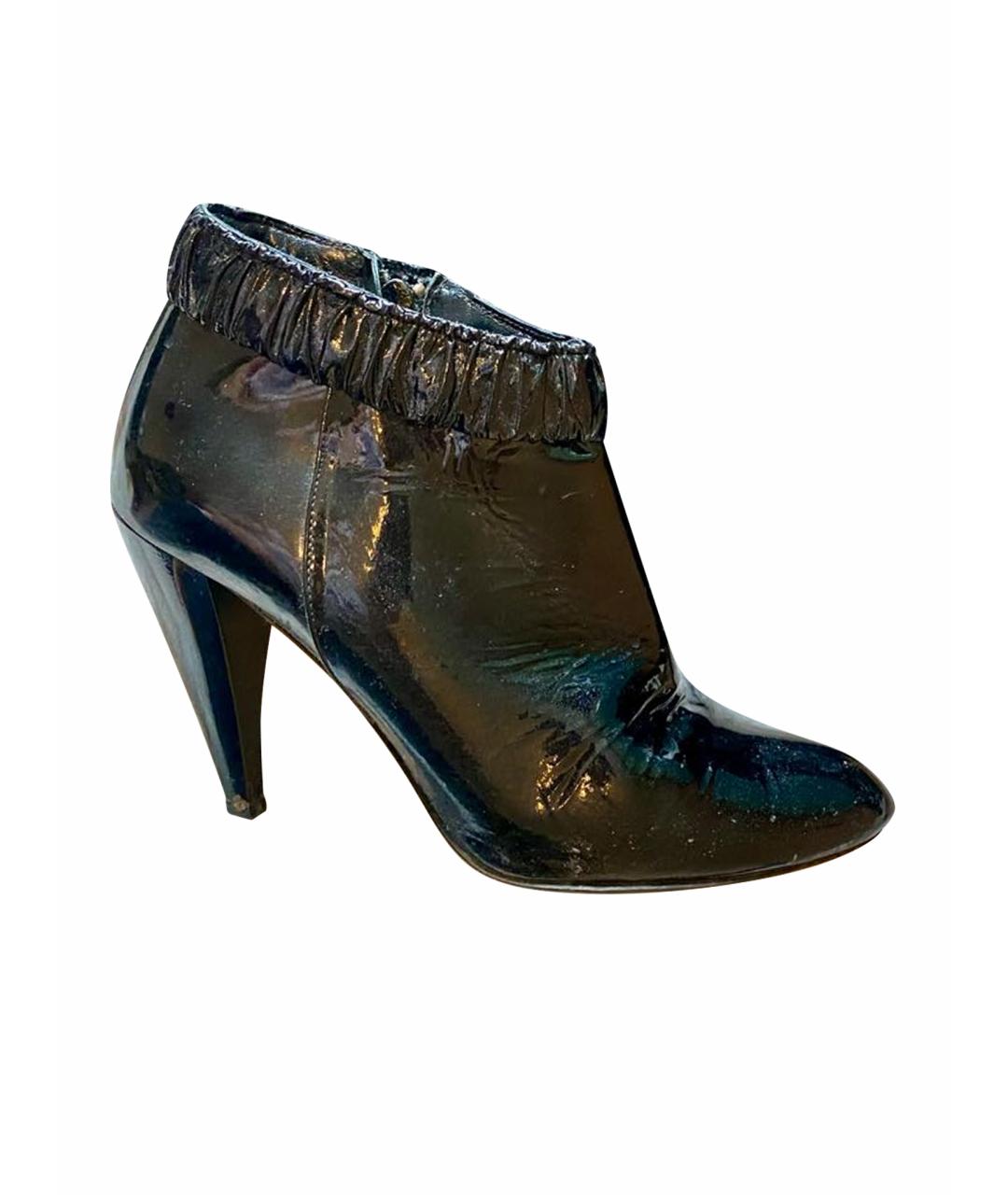 BURBERRY Черные ботильоны из лакированной кожи, фото 1