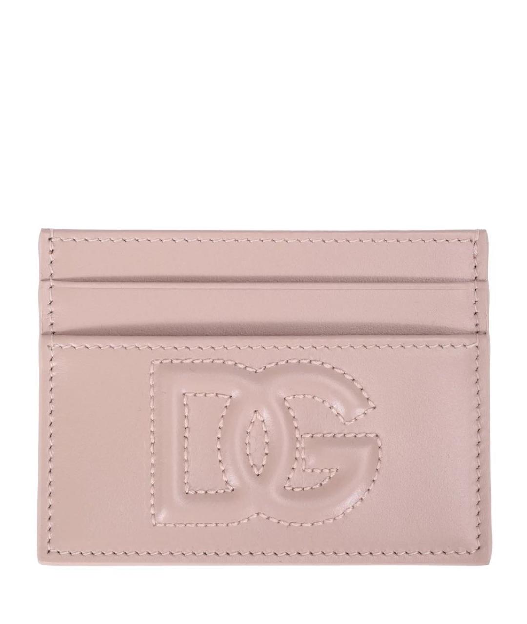 DOLCE&GABBANA Розовый кожаный кардхолдер, фото 1