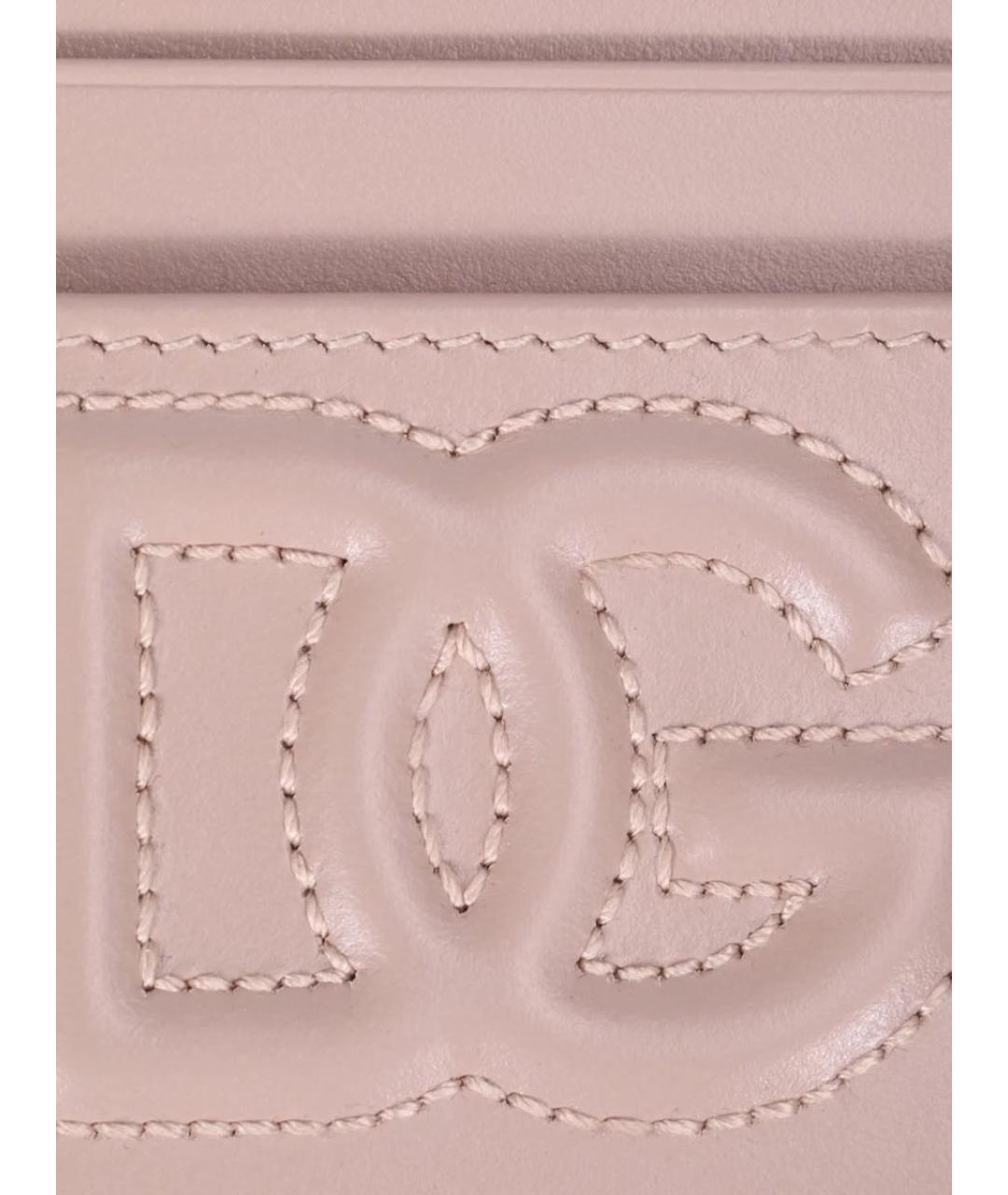 DOLCE&GABBANA Розовый кожаный кардхолдер, фото 3