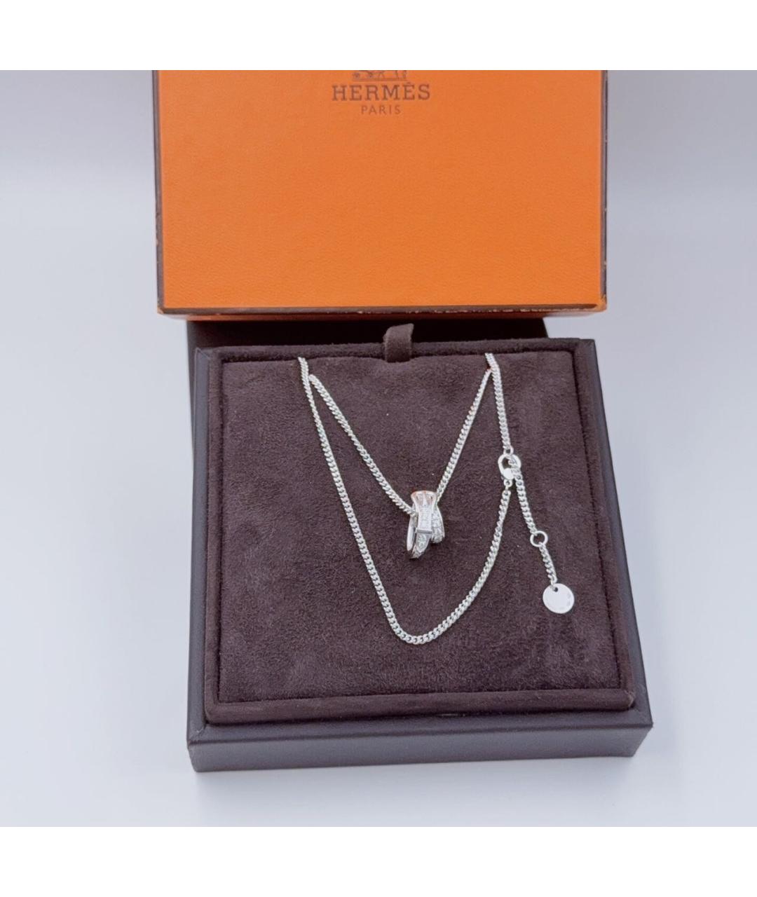 HERMES Белое колье из белого золота, фото 2