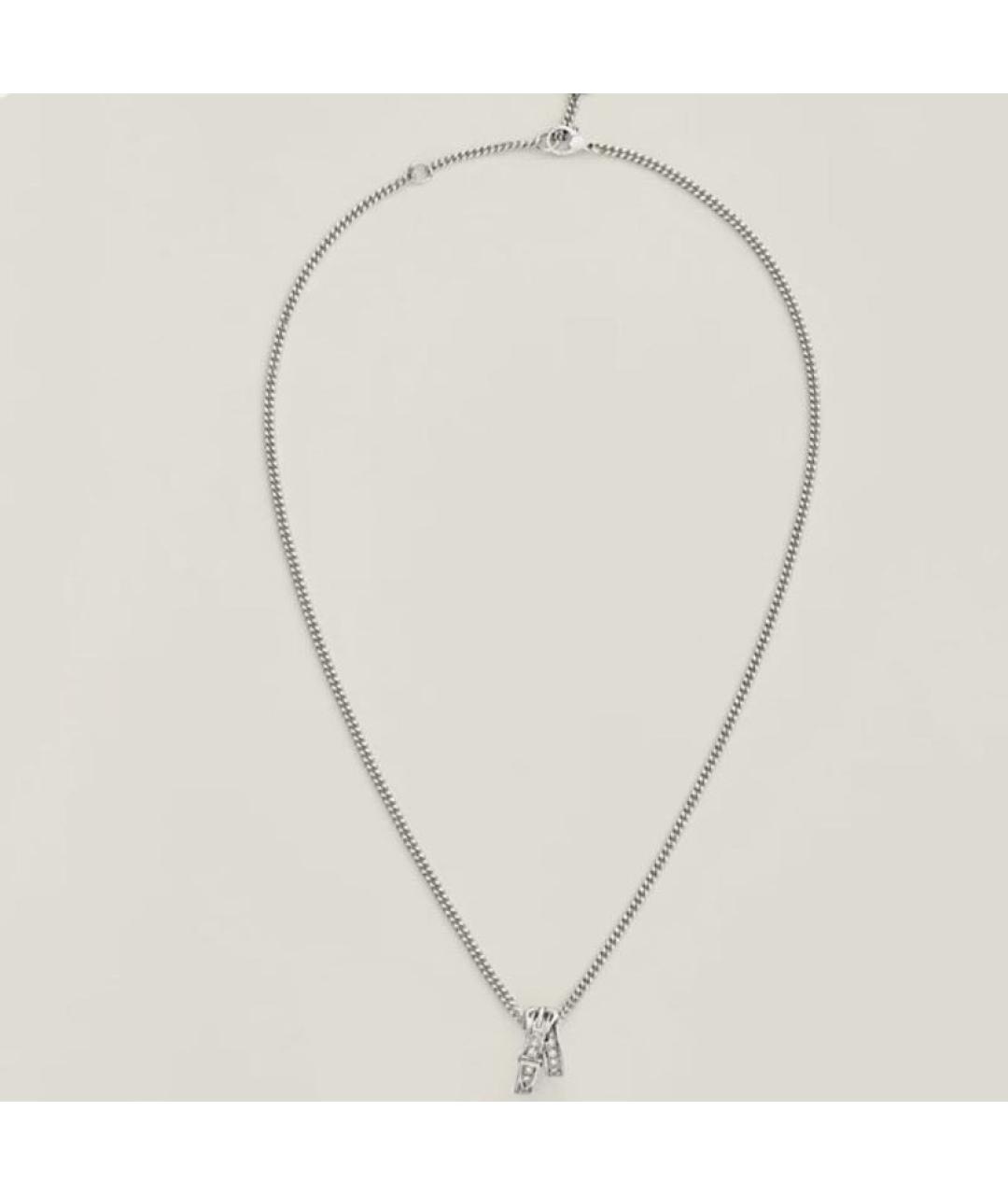 HERMES Белое колье из белого золота, фото 7