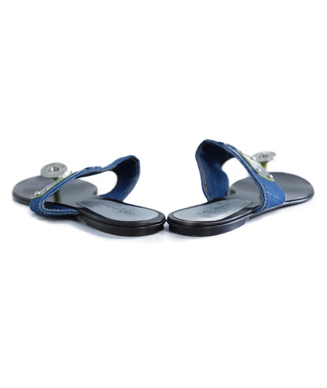 DOLCE&GABBANA Синие текстильные сандалии, фото 5