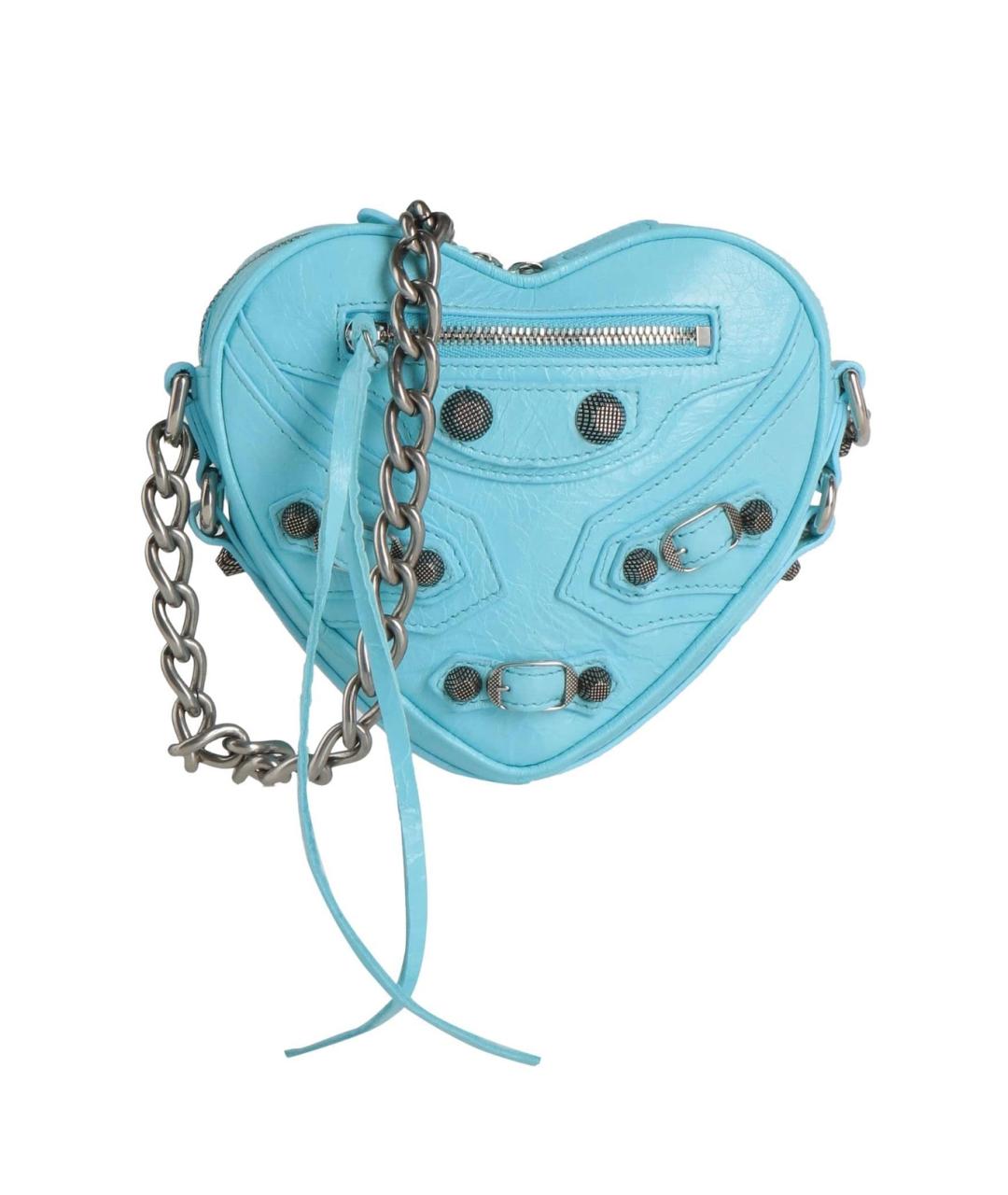 BALENCIAGA Голубая кожаная сумка через плечо, фото 7