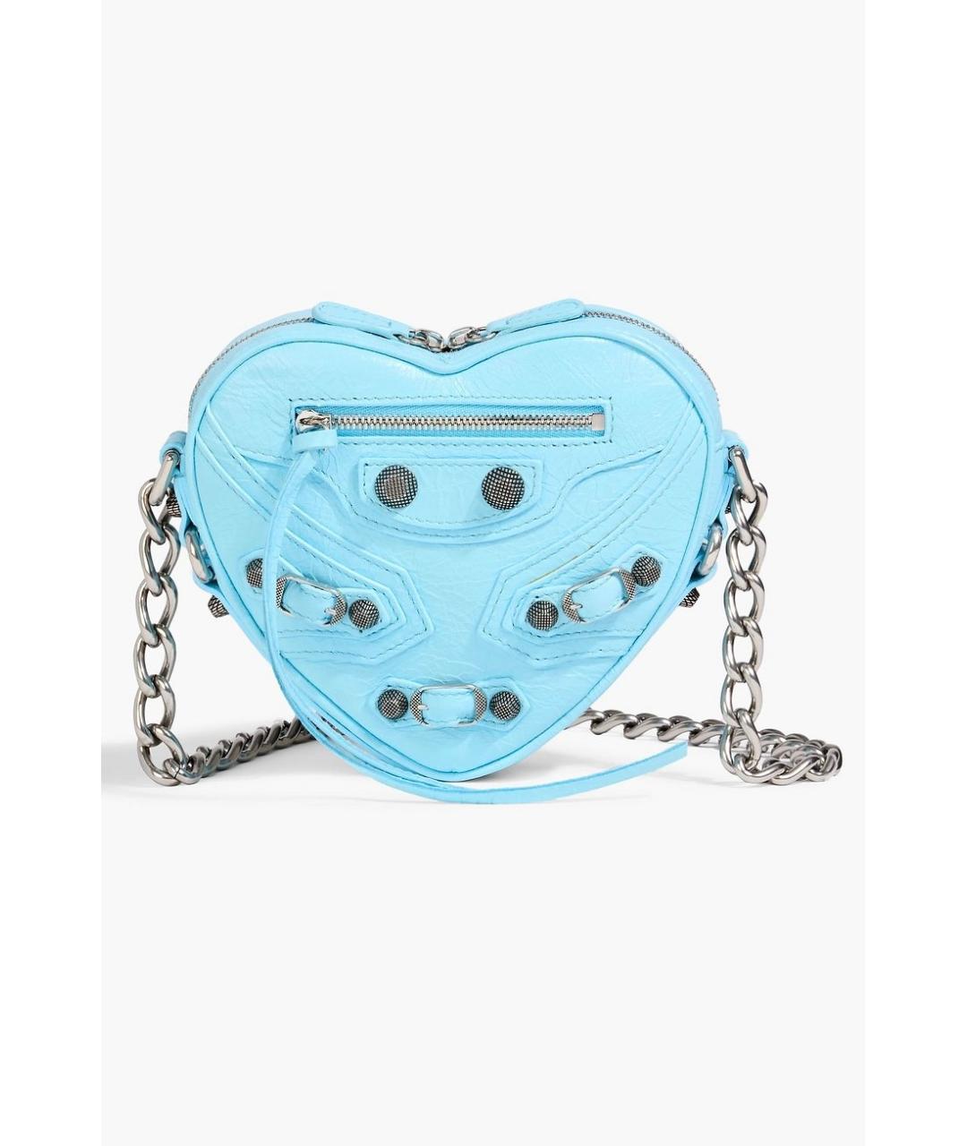 BALENCIAGA Голубая кожаная сумка через плечо, фото 2