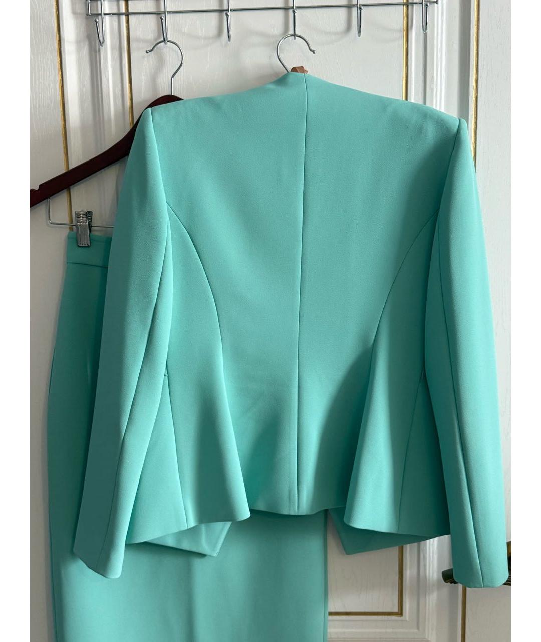 PINKO Бирюзовый ацетатный костюм с юбками, фото 4