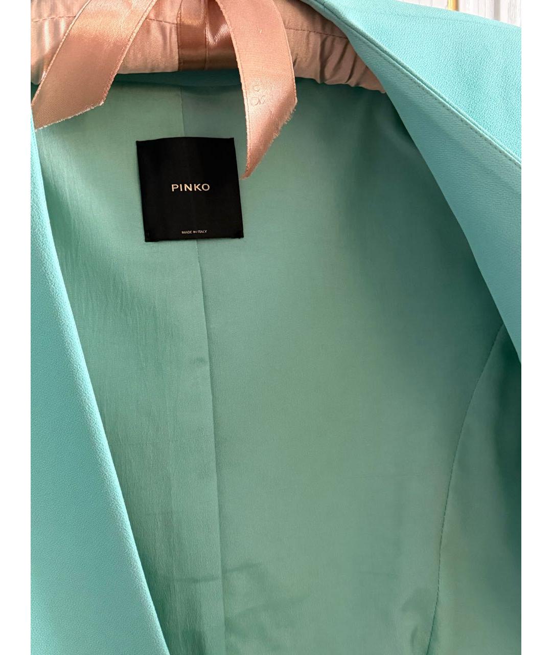 PINKO Бирюзовый ацетатный костюм с юбками, фото 5