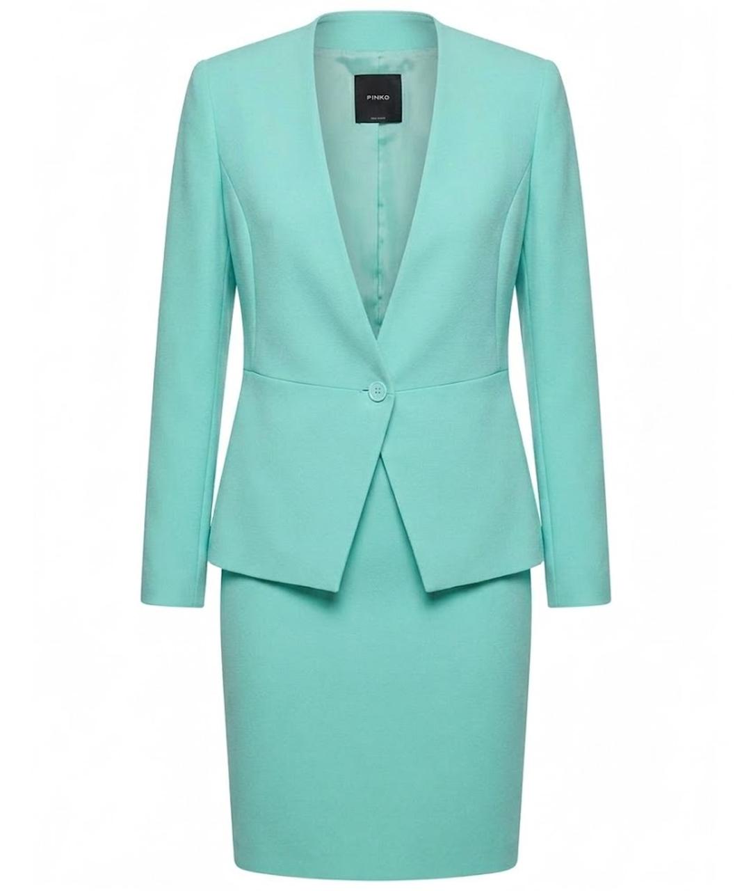 PINKO Бирюзовый ацетатный костюм с юбками, фото 1