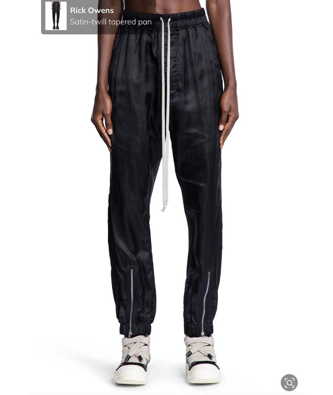 RICK OWENS Черные прямые брюки, фото 3