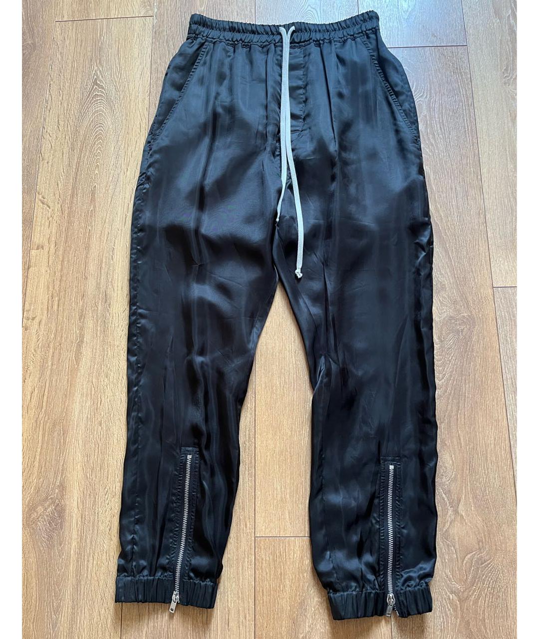 RICK OWENS Черные прямые брюки, фото 6