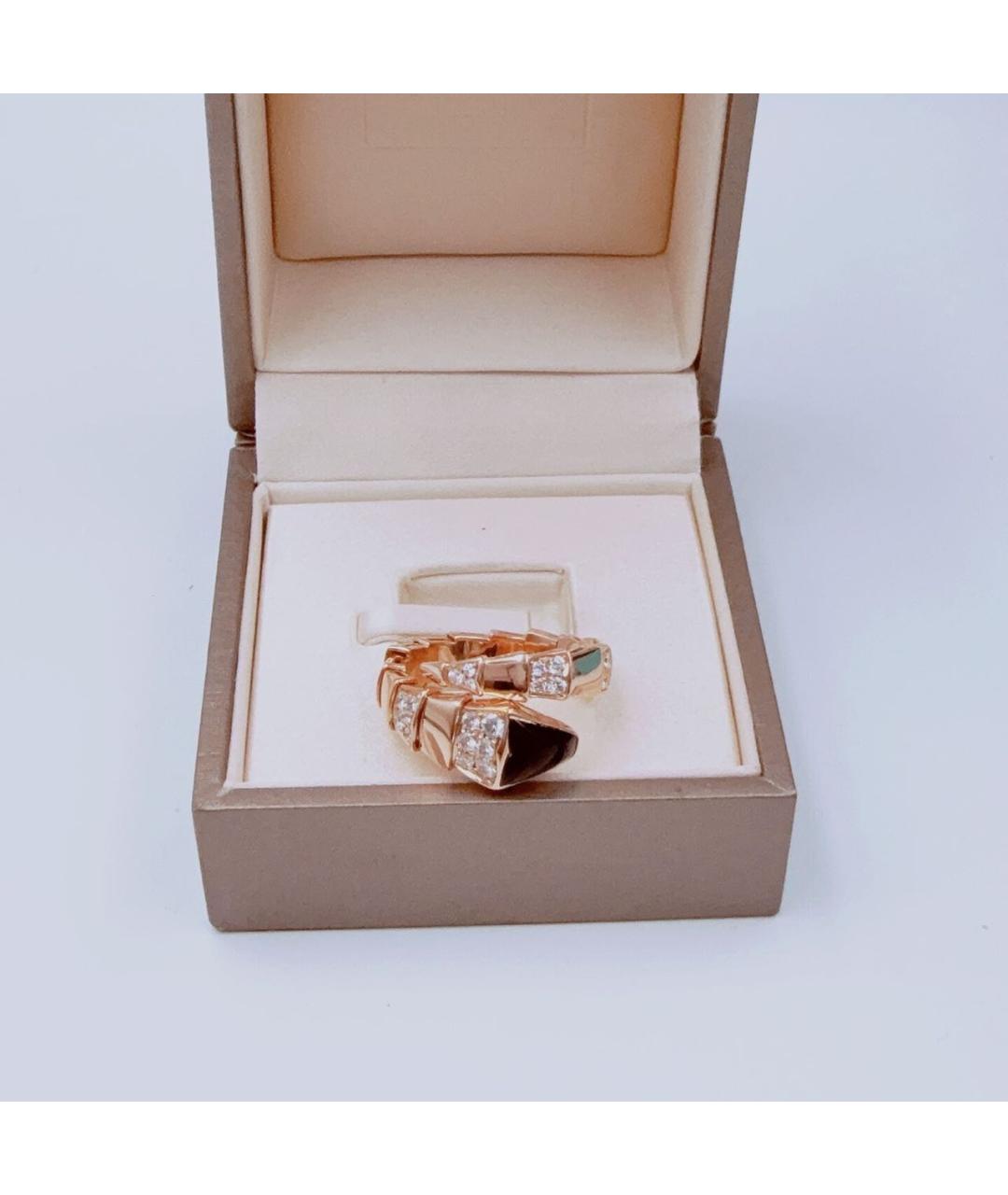 BVLGARI Черное кольцо из розового золота, фото 2