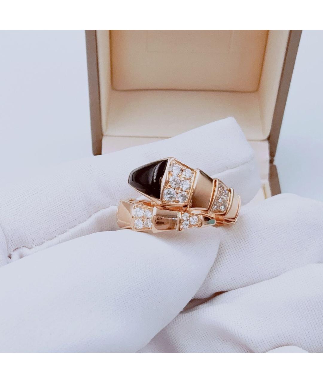 BVLGARI Черное кольцо из розового золота, фото 5