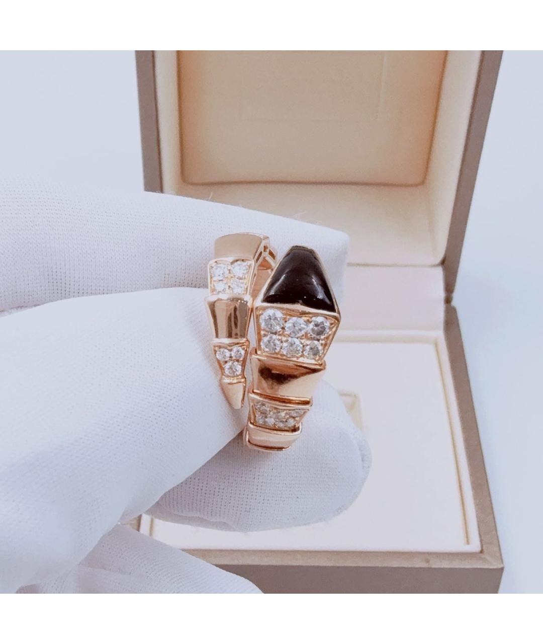 BVLGARI Черное кольцо из розового золота, фото 3