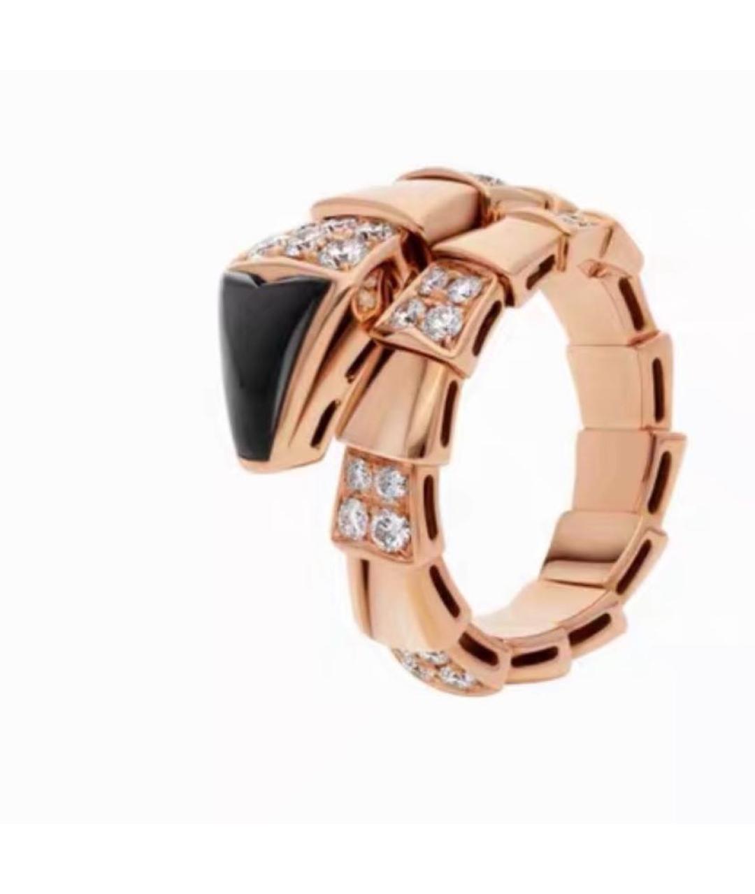 BVLGARI Черное кольцо из розового золота, фото 7