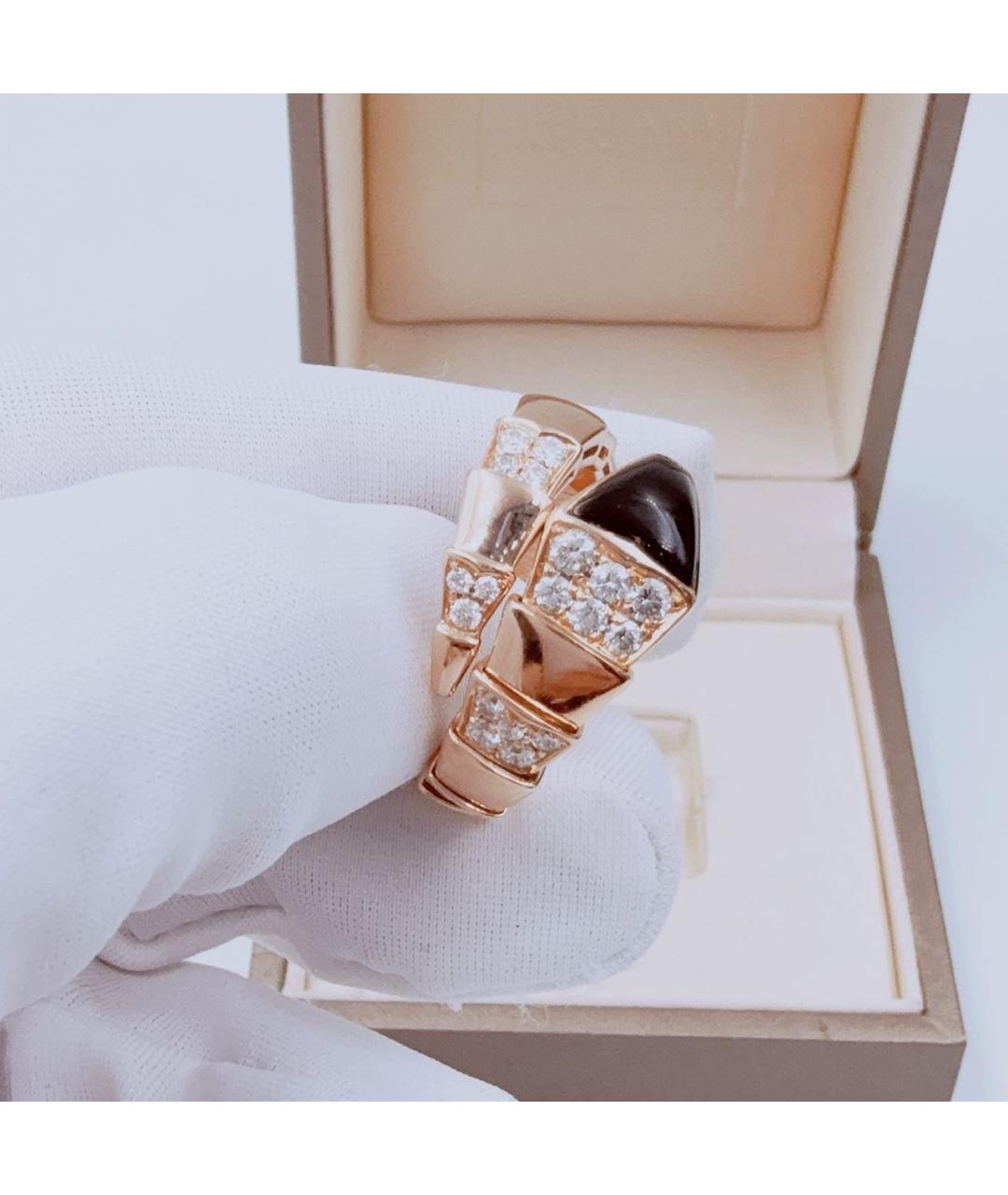 BVLGARI Черное кольцо из розового золота, фото 4